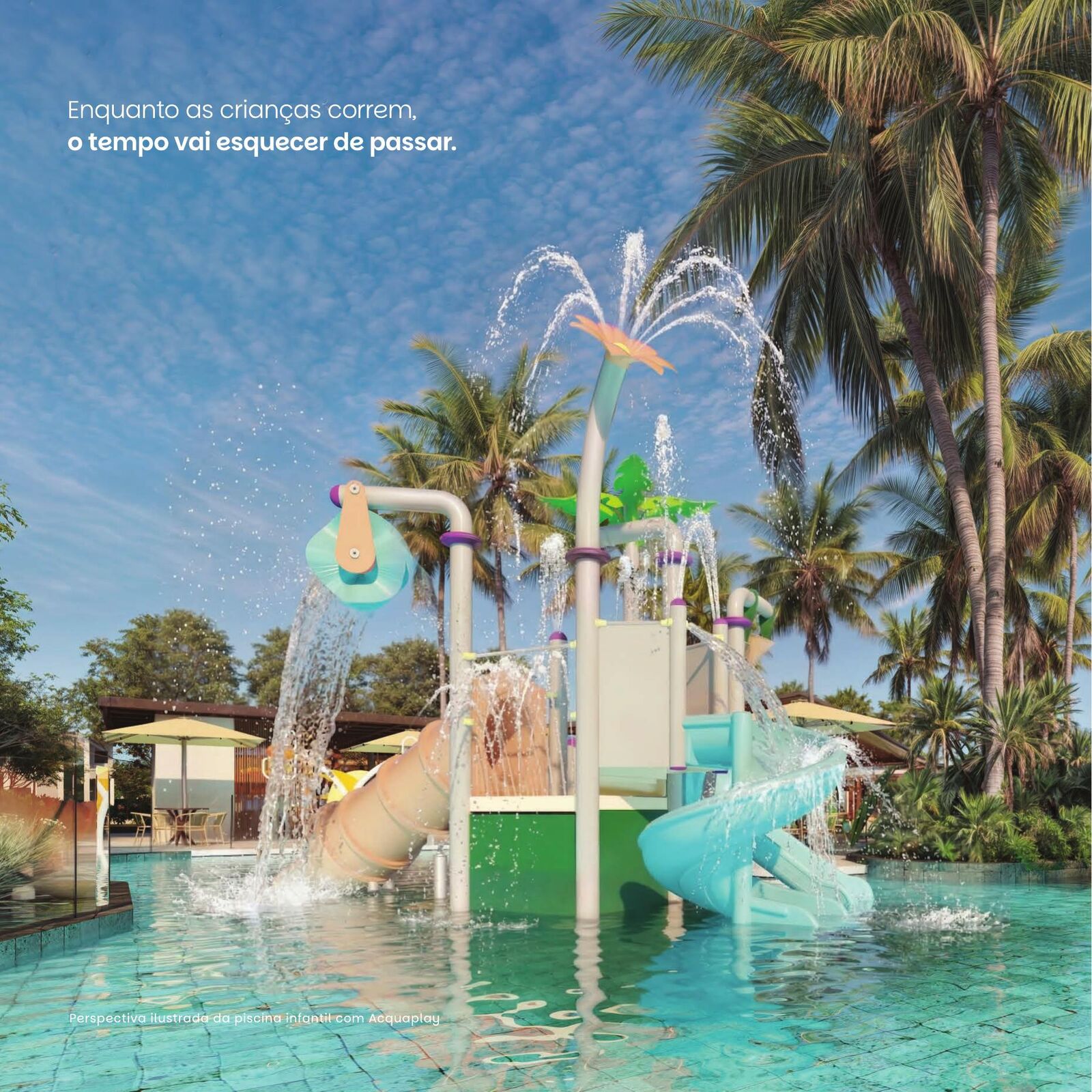 Piscina infantil com aquaplay